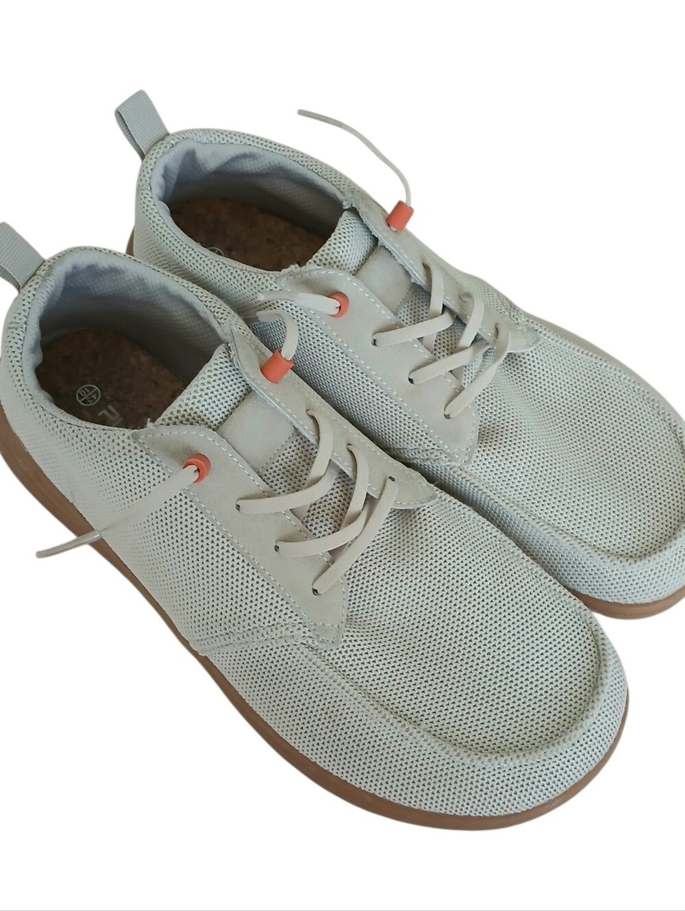 NWOT PULLTOP Barefoot Minimalist Shoes Men's 10 Beige Knit Crush Heel Zero Drop